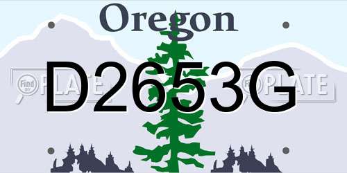 D2653G Oregon License Plate