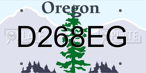 D268EG Oregon License Plate