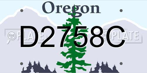 D2758C Oregon License Plate