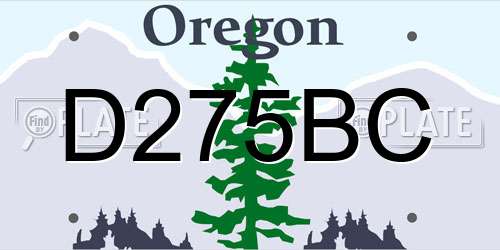 D275BC Oregon License Plate