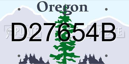 D27654B Oregon License Plate