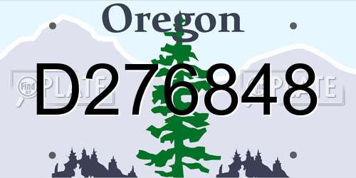 D276848 Oregon License Plate
