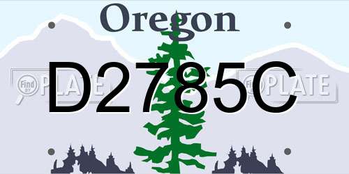 D2785C Oregon License Plate