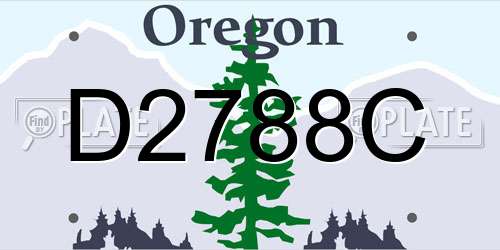 D2788C Oregon License Plate