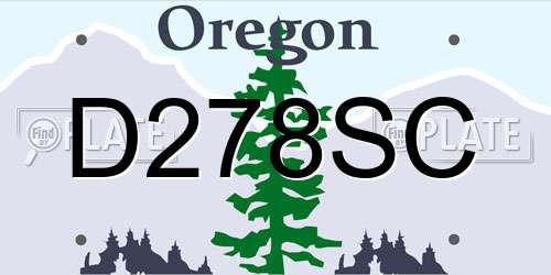 D278SC Oregon License Plate