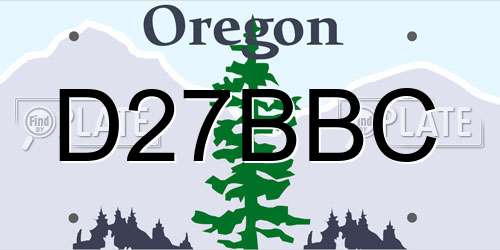 D27BBC Oregon License Plate