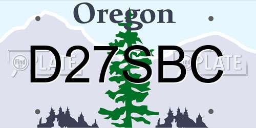 D27SBC Oregon License Plate