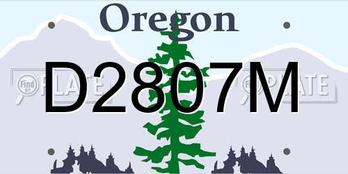 D2807M Oregon License Plate