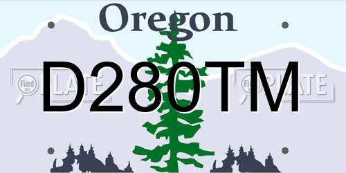 D280TM Oregon License Plate