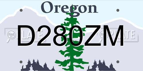 D280ZM Oregon License Plate