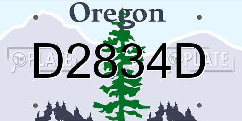 D2834D Oregon License Plate
