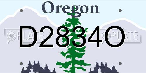 D2834O Oregon License Plate