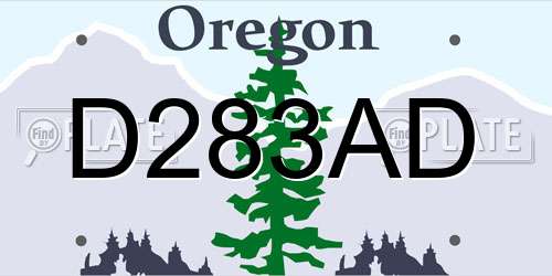 D283AD Oregon License Plate