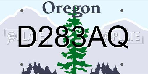 D283AQ Oregon License Plate