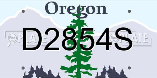 D2854S Oregon License Plate