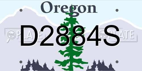 D2884S Oregon License Plate