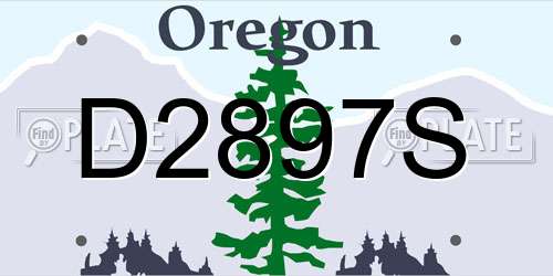 D2897S Oregon License Plate