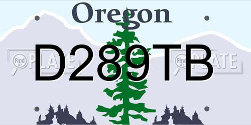 D289TB Oregon License Plate
