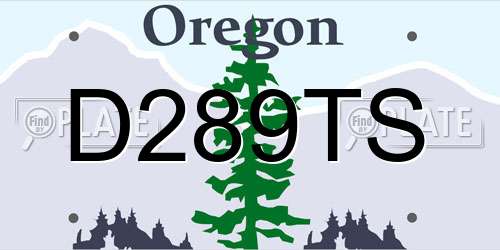 D289TS Oregon License Plate
