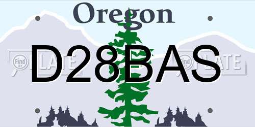 D28BAS Oregon License Plate