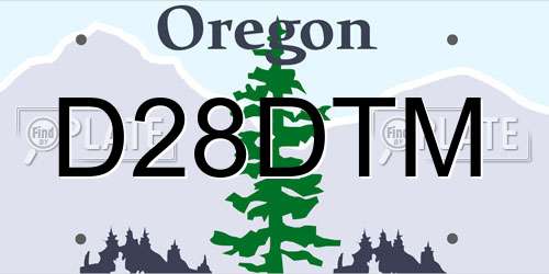 D28DTM Oregon License Plate