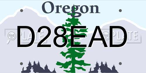 D28EAD Oregon License Plate