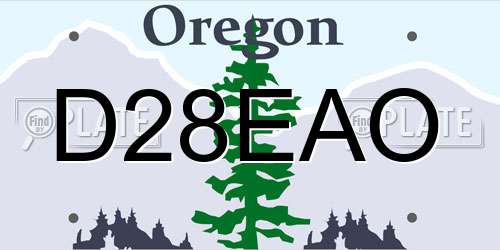 D28EAO Oregon License Plate