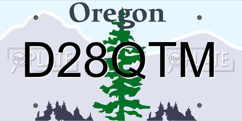 D28QTM Oregon License Plate
