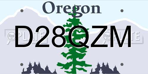 D28QZM Oregon License Plate