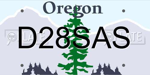 D28SAS Oregon License Plate