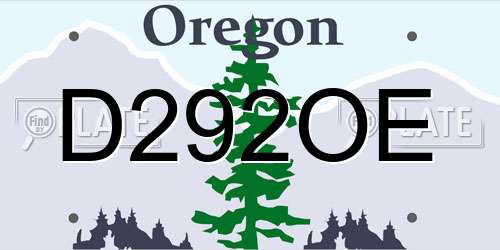 D292OE Oregon License Plate