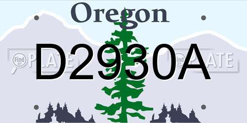 D2930A Oregon License Plate