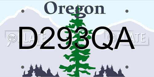 D293QA Oregon License Plate