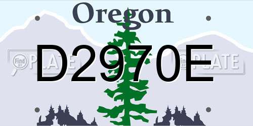 D2970E Oregon License Plate