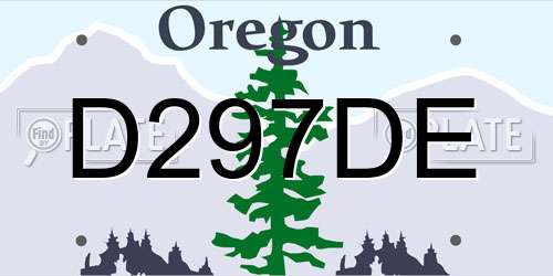 D297DE Oregon License Plate