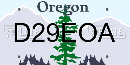 D29EOA Oregon License Plate