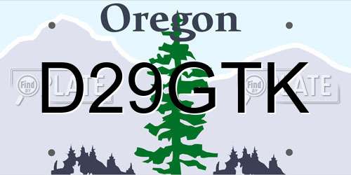 D29GTK Oregon License Plate
