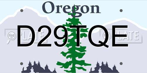 D29TQE Oregon License Plate