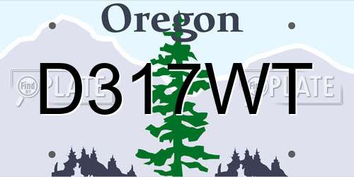 D317WT Oregon License Plate
