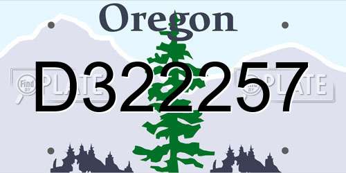 D322257 Oregon License Plate