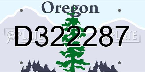 D322287 Oregon License Plate