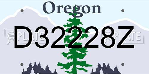 D32228Z Oregon License Plate