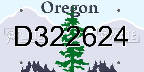 D322624 Oregon License Plate
