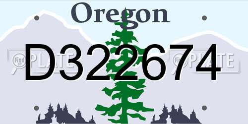 D322674 Oregon License Plate