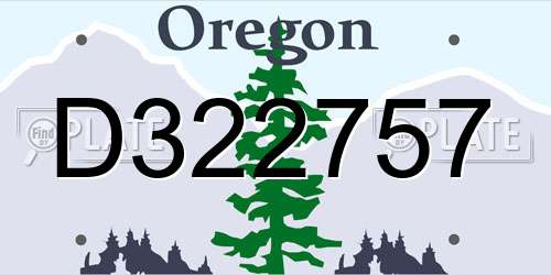 D322757 Oregon License Plate
