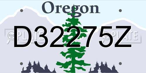 D32275Z Oregon License Plate