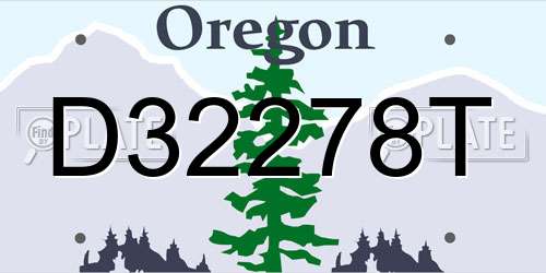 D32278T Oregon License Plate