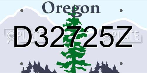 D32725Z Oregon License Plate