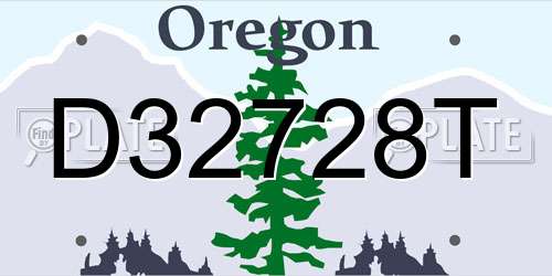 D32728T Oregon License Plate