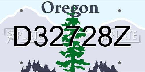 D32728Z Oregon License Plate